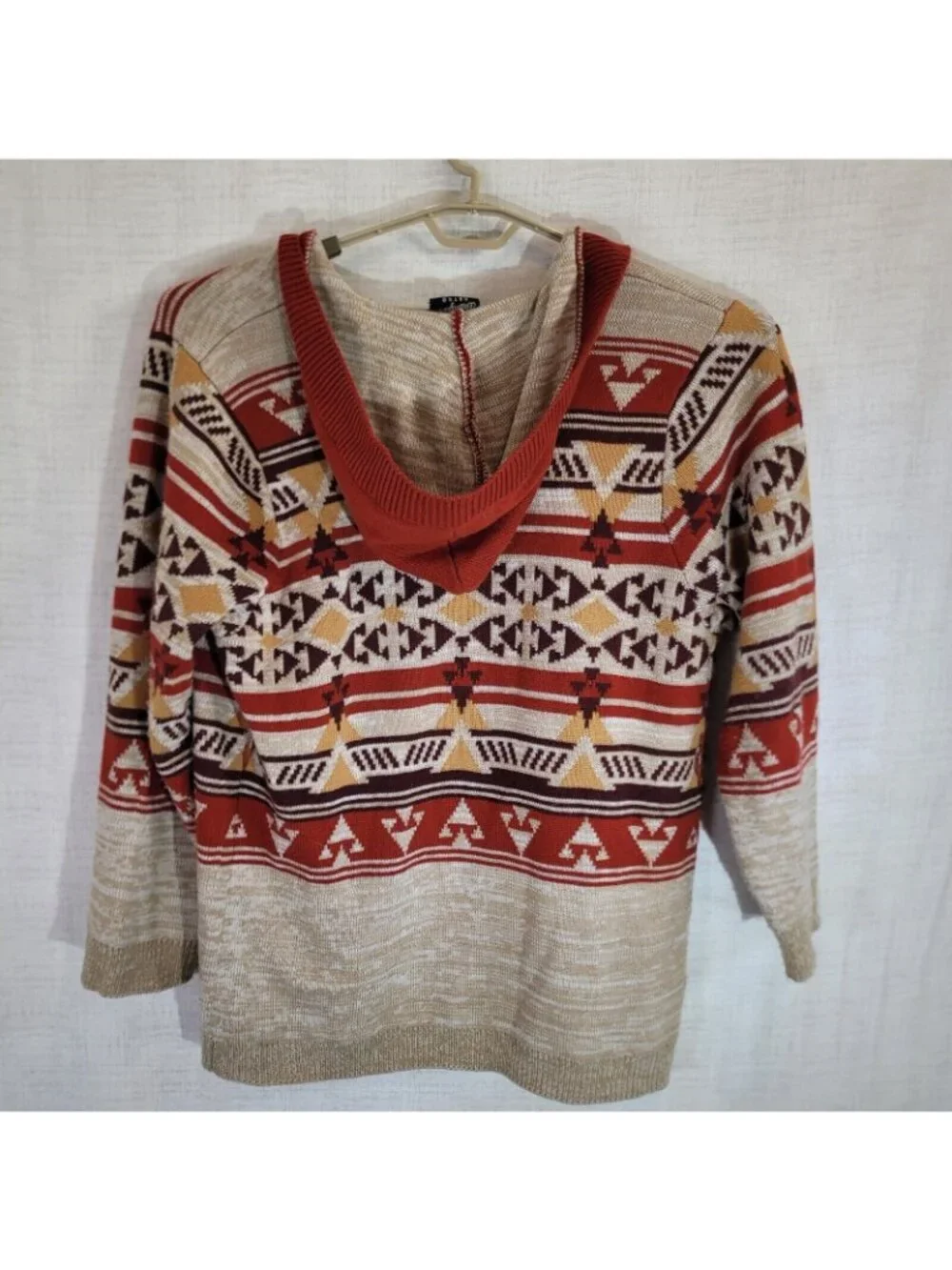 Wrangler Retro Cardigan Womens M Red Open Sweater Knit Western Aztec Southwest - Picture 2 of 8